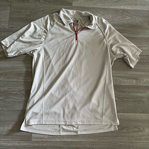 Izod Men's Polo Shirt - White with Red Accents